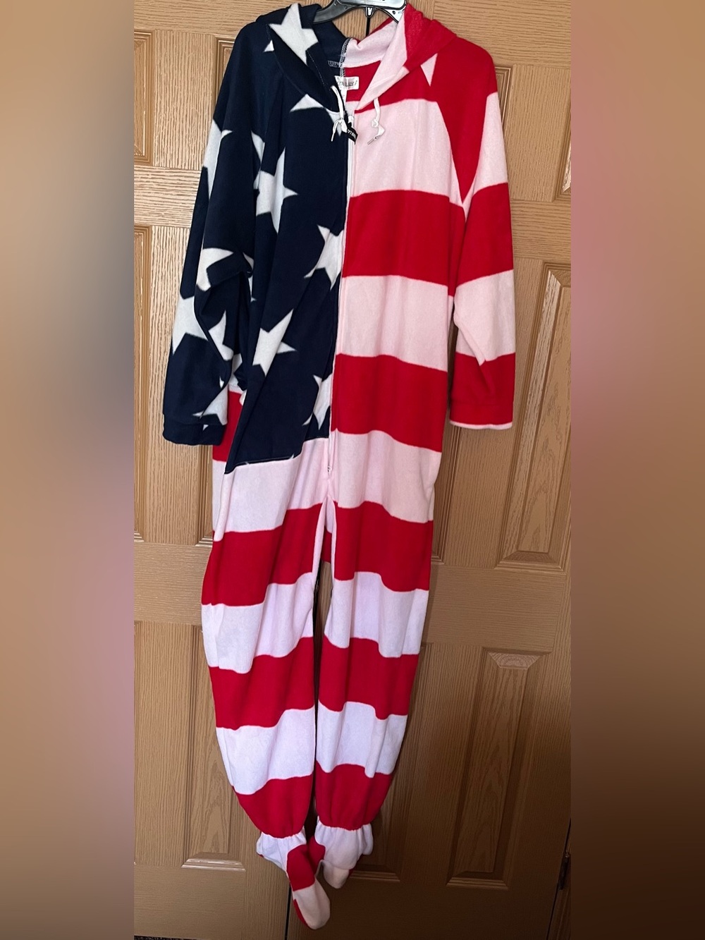 American Flag Stars & Stripes Hooded Onesie